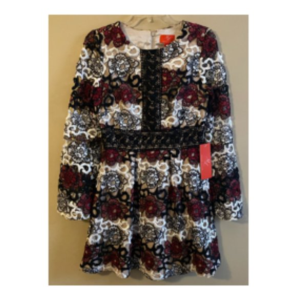 Monique Lhuillier Red and White Floral Dress - Picture 2 of 7